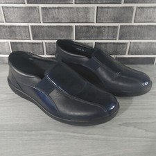 Ladies Padders Extra Wide Fit Navy Black Leather Slip On Shoes SKYE size 7 3E