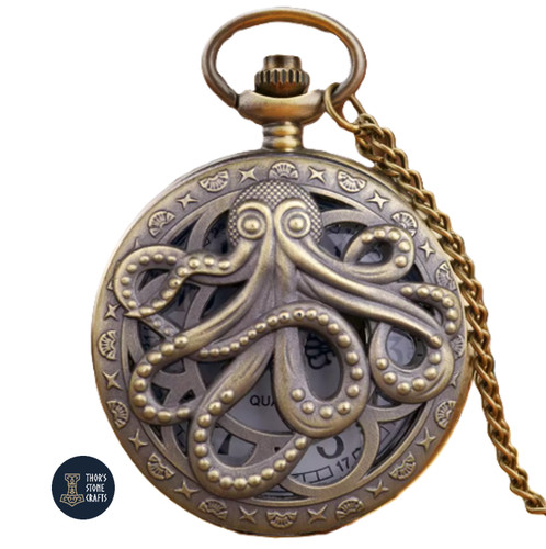 Steampunk octopus pocket - octopus, watch