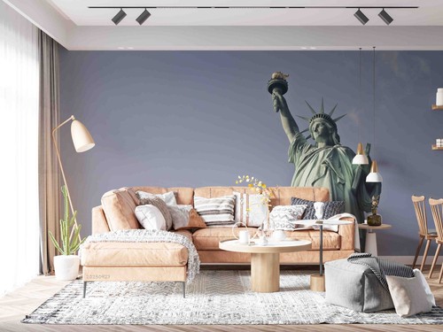 The statue liberty sky - 3d,