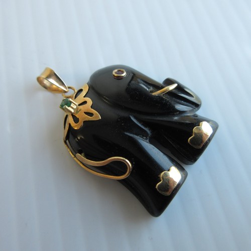 14k 585 gold black - gold, onyx