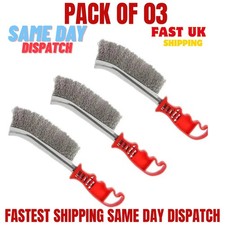 3x Heavy Duty Wire Hand Brush