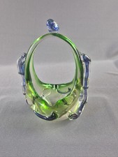 Vintage Murano Glass Basket Vase Perfect Condition 
