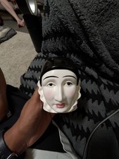 Vintage Ceramic Mug, it is designed in the shape of a Pierrot Clown's Head.