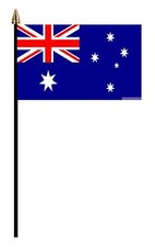 AUSTRALIA OCEANIA PACK OF 12 SMALL HAND FLAGS flag 6"x4" with pole AUSTRALIAN