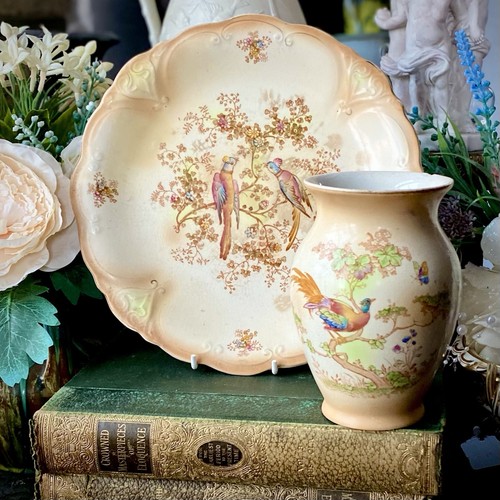 Crown ducal plate jug blush - &,