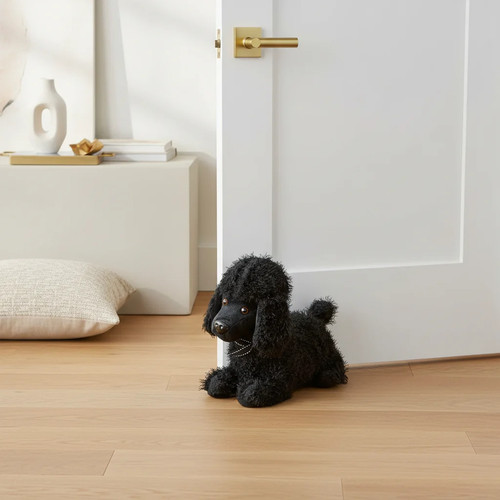 Black poodle door stop - door,
