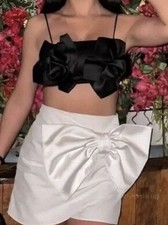 ZARA White Skort Shorts with Large Bow – Size XS, 8781/688