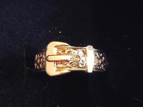 9ct gold heavy buckle ring