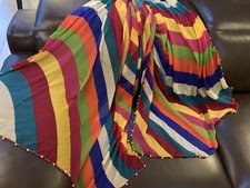 Asian Women Chiffon Dupatta/scarf Wrap Bright Multi Chiffon Wd Pearl Ends