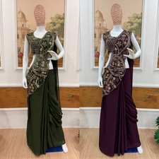 Ruffle Indo Western Sari