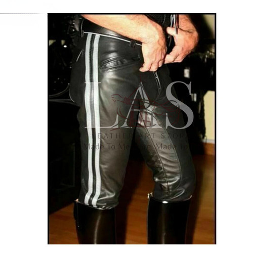 Men real leather pants punk - pants,