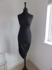 BNWT H&M Trend black fitted bodycon draped skirt SIZE 8 