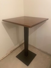 Tall Pub / Bar Poseur Table With Wooden Top & Sturdy Metal Base - 3 AVAILABLE