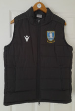 SHEFFIELD WEDNESDAY FC MACRON STAFF PLAYERS TRAINING BODYWARMER GILET (M) VGC