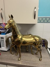 2 x Large Brass Horses 2ft