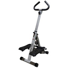 HOMCOM Foldable Stepper Adjustable Step Machine w/ Handlebar LCD Display, Grey
