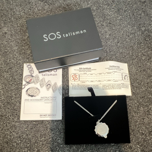 Sos talisman silver round - talisman,