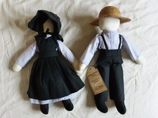 Amish Doll Boy Girl Man Woman Set Amos & Becky  Conestoga Crafts Gettysburg USA