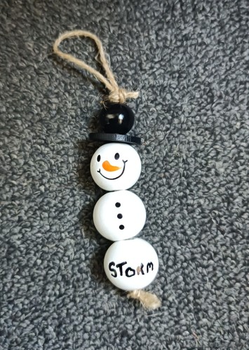 Personalised snowman bead