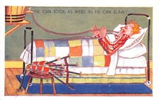 OLD MIXED COMIC POSTCARD BAGPIPES GOOD  GOOD PLUS