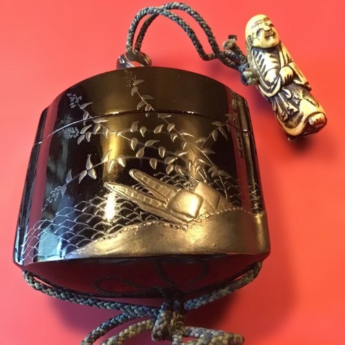Japanese inro silver maki - japanese,