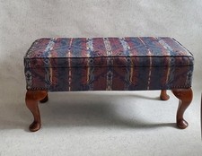 Antique Ottoman Vintage Footstool On Cabriole Legs With Storage