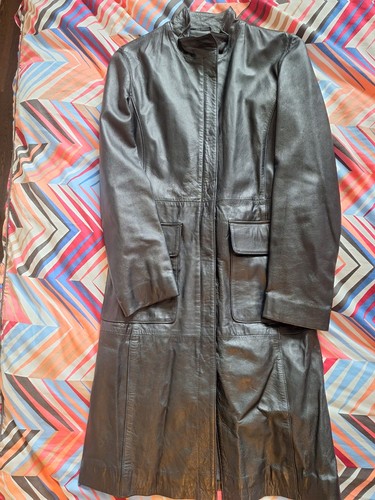 Valenti leather coat black
