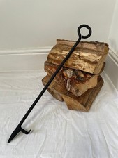 Fire Poker With Log Hook. Blacksmith Hand Made in The UK
