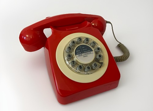 Vintage style red rotary - style,