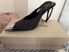 Black Silver Capped Heels Size