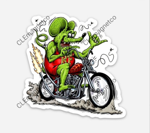 Sticker rat fink motorcycle - rat,