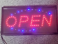 LED blue & Red open shop sign display window hanging light