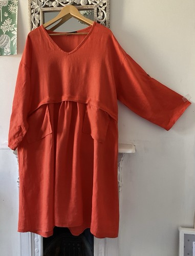 Stunning vibrant orange linen - vibrant,