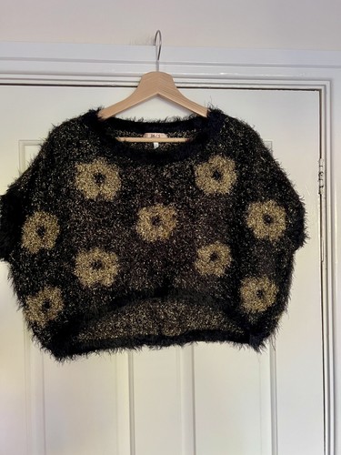 Vintage fluffy cropped black - vintage,