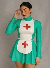Latex rubber gummi Nurse dress