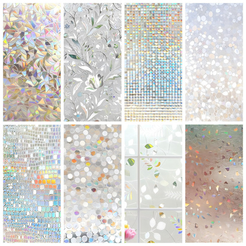 Rainbow frosted window - frosted,
