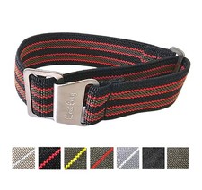 Premium Elastic Nylon French Marine Nationale Watch Strap Military Band 20 22 mm