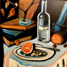 Still Life Oranges, Books &