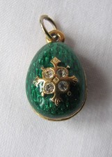 Vintage Green Enamel Gold Tone