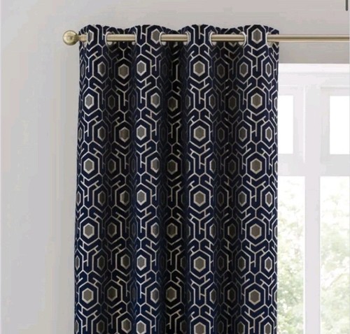 Dunelm geo cut velvet eyelet - geo,