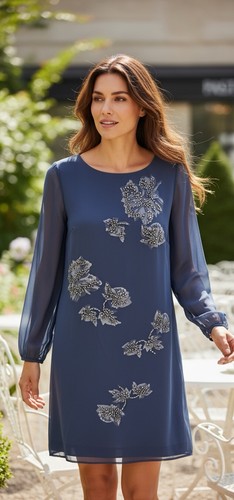 Coast women navy silk long - silk,