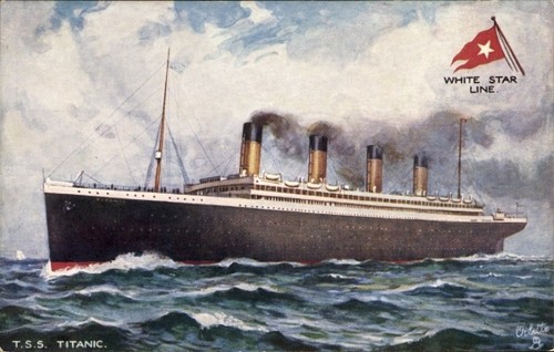 Artist postcard steamship tss - postcard,
