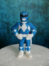 Power Rangers Blue inspired edible figurine cake topper 