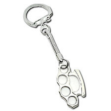 Knuckle Duster Keyring Key Charm Snake Chain Clip Unisex Alternative Jewellery