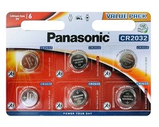 6 Panasonic CR2032 Lithium Coin Cell 2032 3V Battery Car Key Fobs Toys Remote