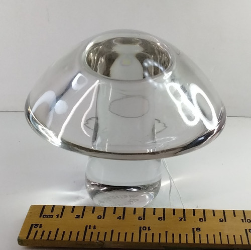 Clear glass wedgewood mushroom - clear,