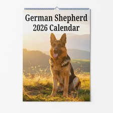 German Shepherd Dog Wall Calendar - A3 or A4 Dog Lovers Monthly Planner 2026