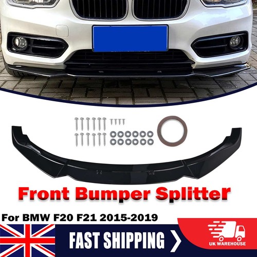 Gloss black front bumper - black,