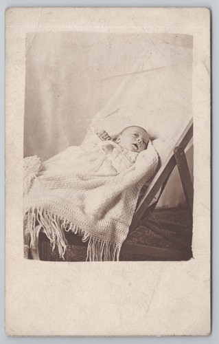Cute baby sleeping wicker - baby, in