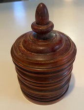 Vintage Wooden Tobacco Jar with Lid